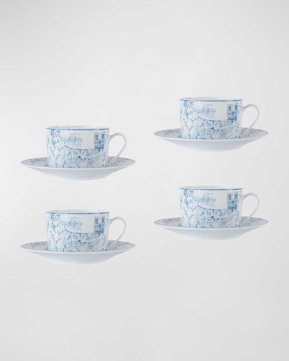 Tout Paris Tea Cups, Set of 4